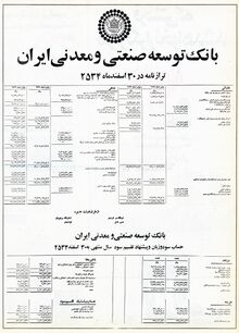 BankIndustryandMineralsDevelopmentIranBalance2535Shahanshahi.jpg